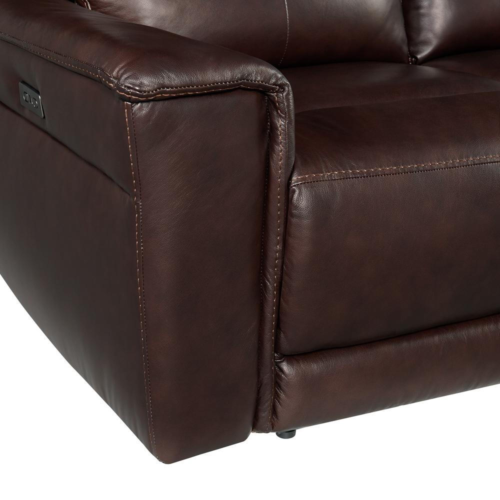 Wylde  Power Motion Loveseat with Console in Palais Dark Brown. Picture 11