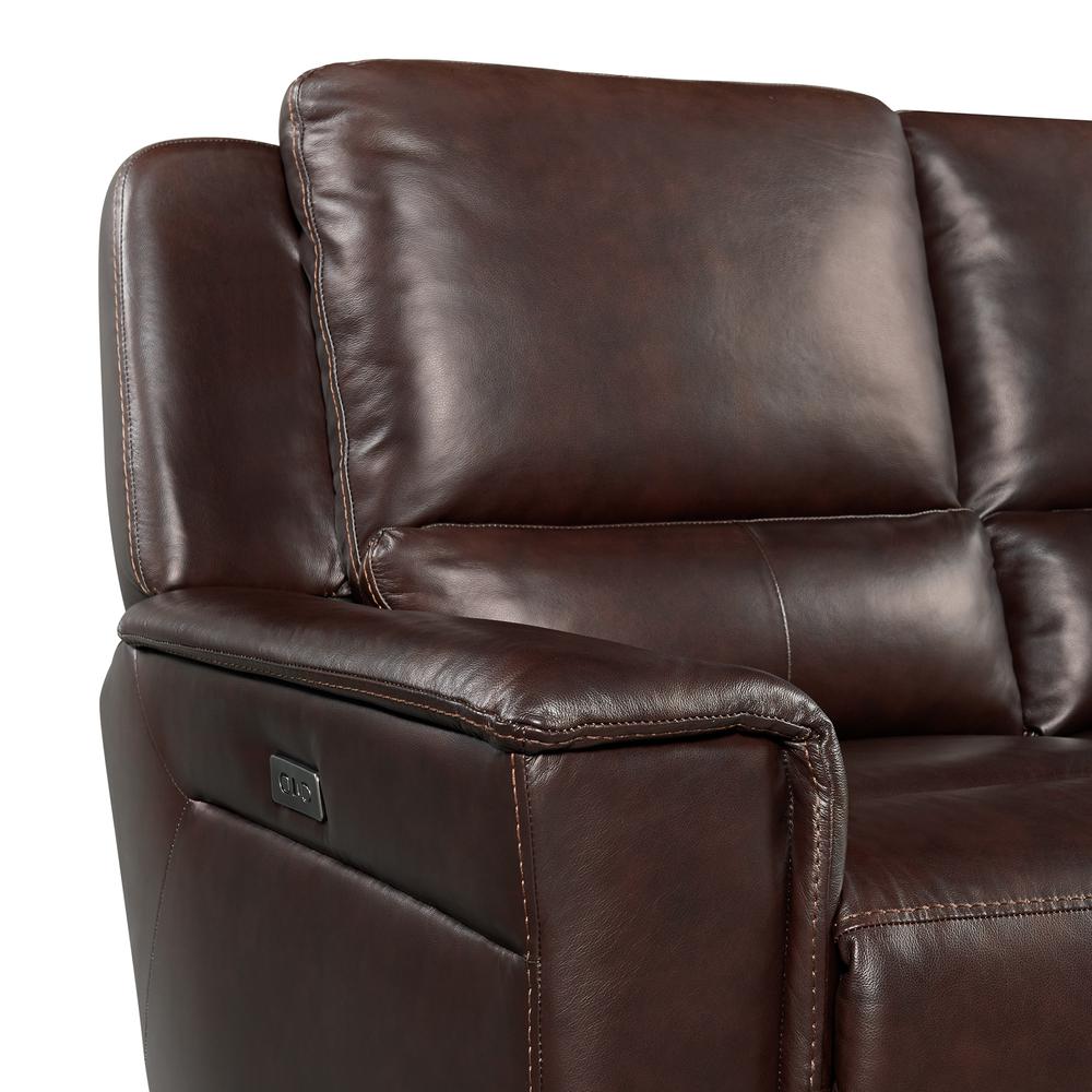 Wylde  Power Motion Loveseat with Console in Palais Dark Brown. Picture 7