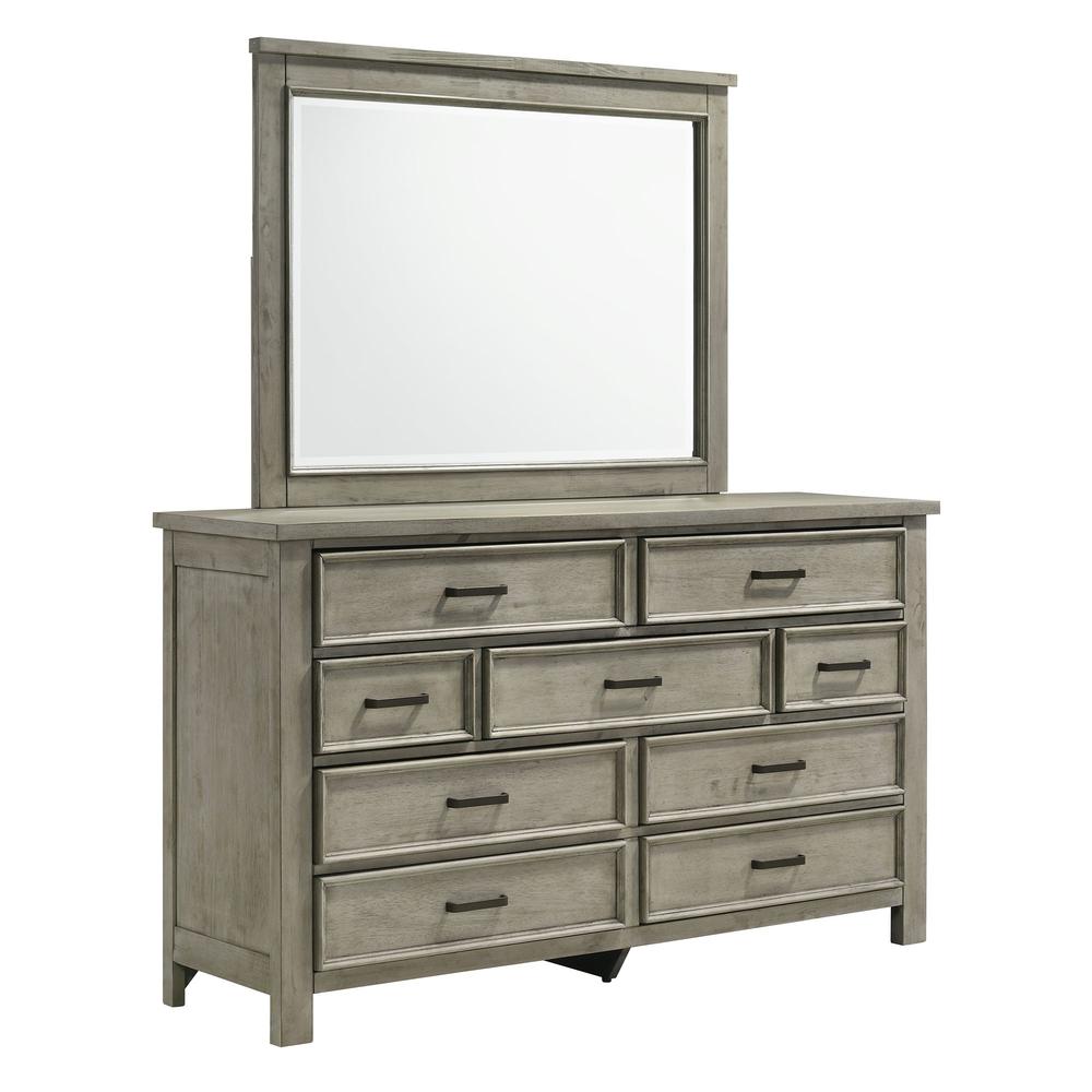 Damen Dresser & Mirror Set in Drift Grey. Picture 1