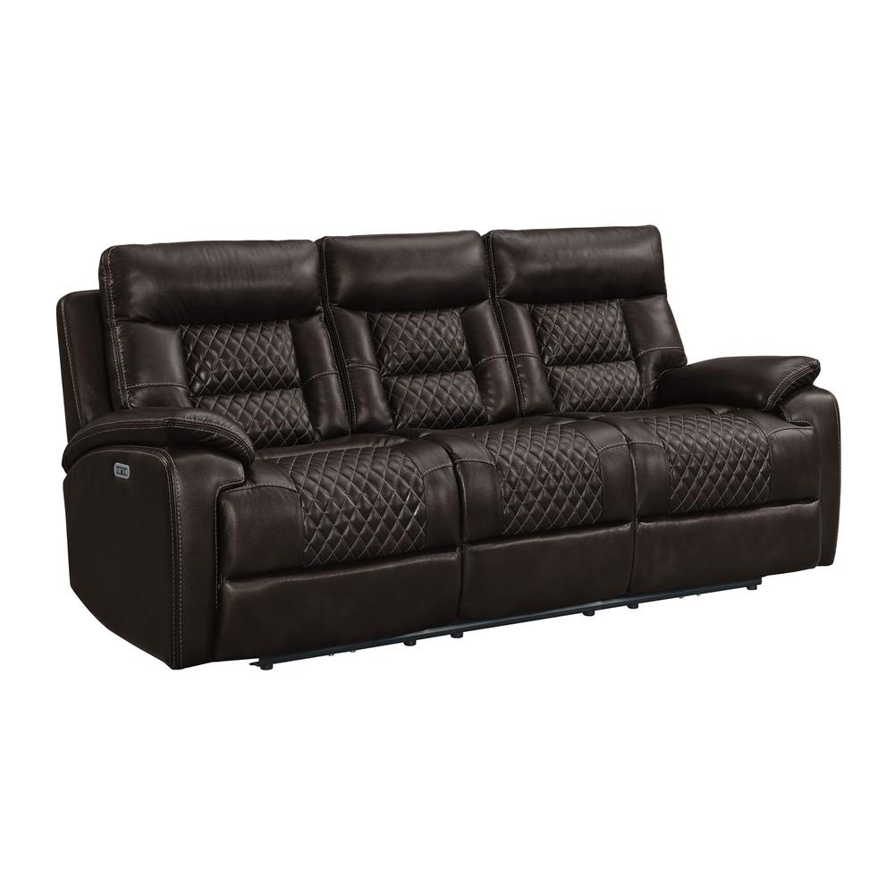 Campo Power Motion Sofa with Power Motion Head Recliner in Pebble Brown. Picture 1