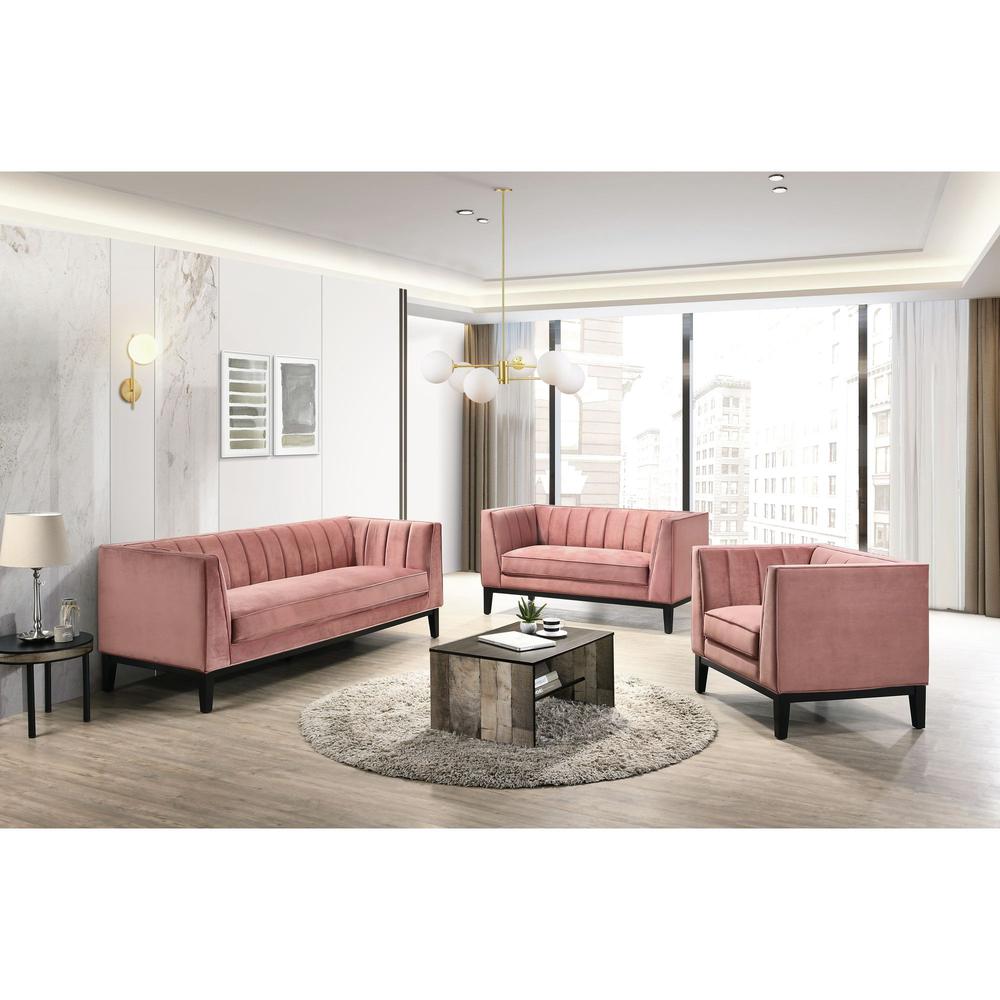 Calabasas 3PC Living Room Set in Rose. Picture 1