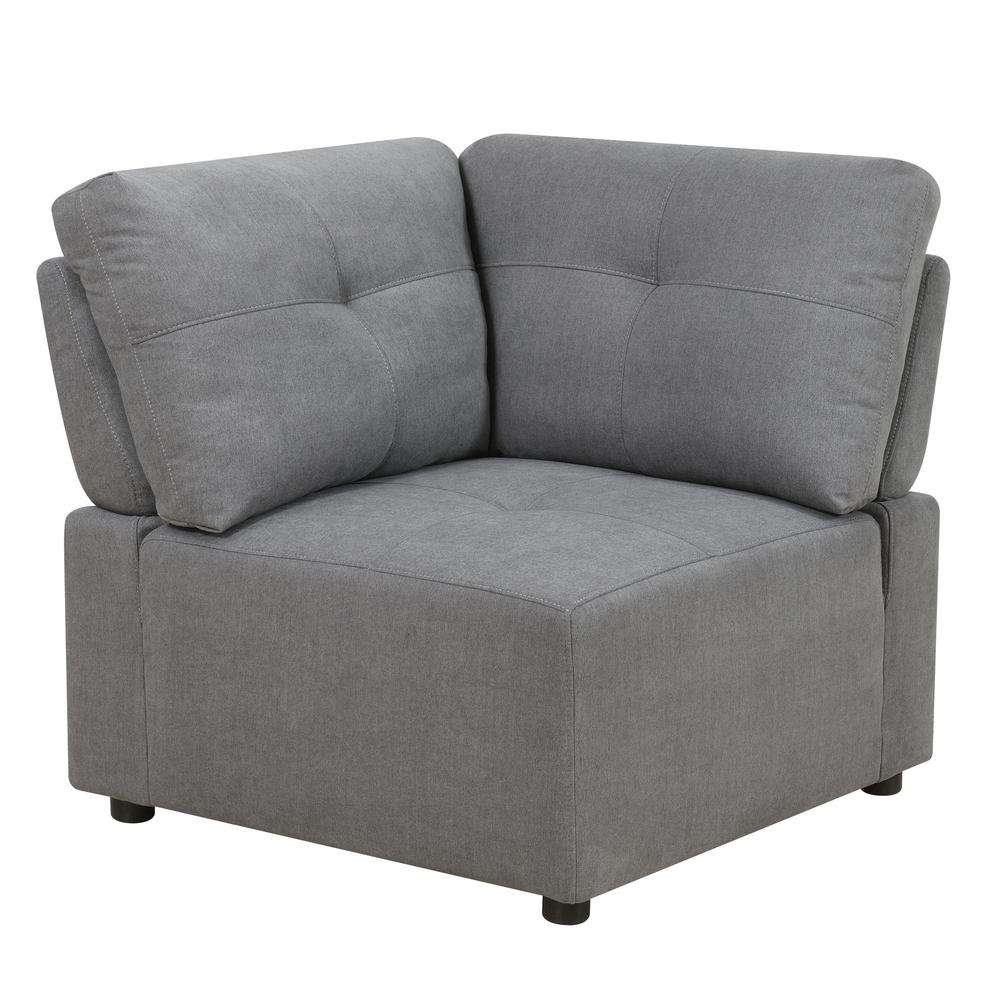 Picket House Furnishings Gianni Right Hand Facing Modular 4PC Sectional with Chaise in Charcoal. Picture 9