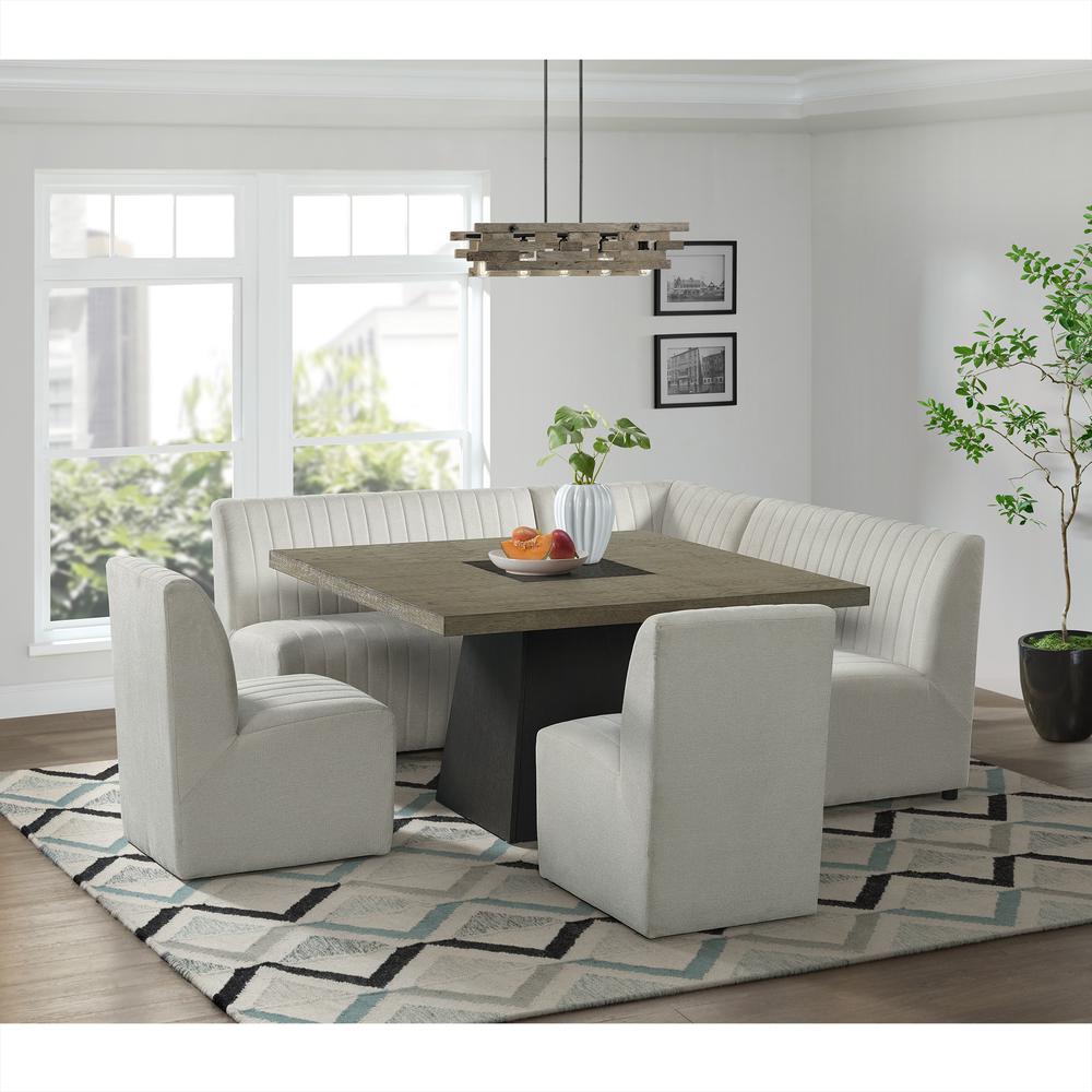 Rizzo Dining Corner Chair in Beige Linen. Picture 5