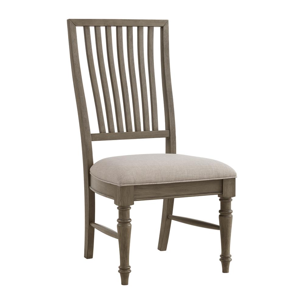 Royale Dining Side Chair with Taupe Fabric in Grey (2 Per Carton). Picture 2