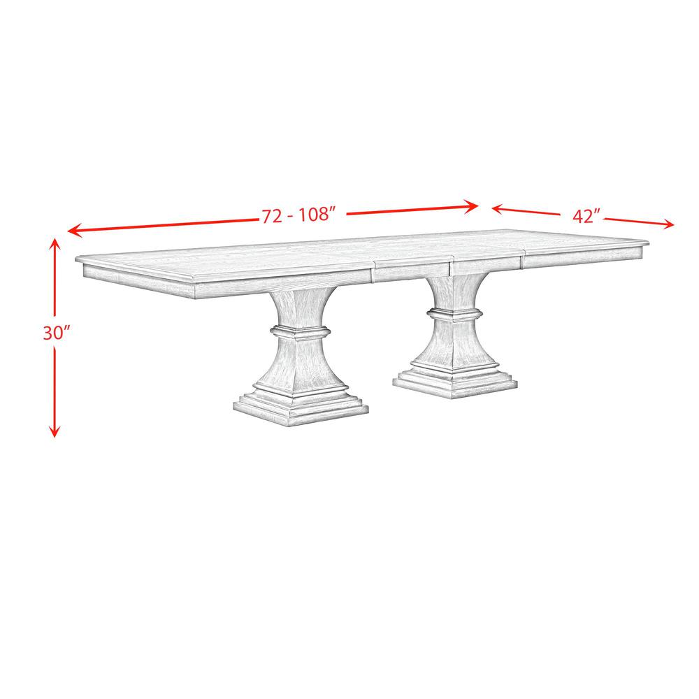Royale  Rectangular Dining Table with 18" Leaf in Grey. Picture 4