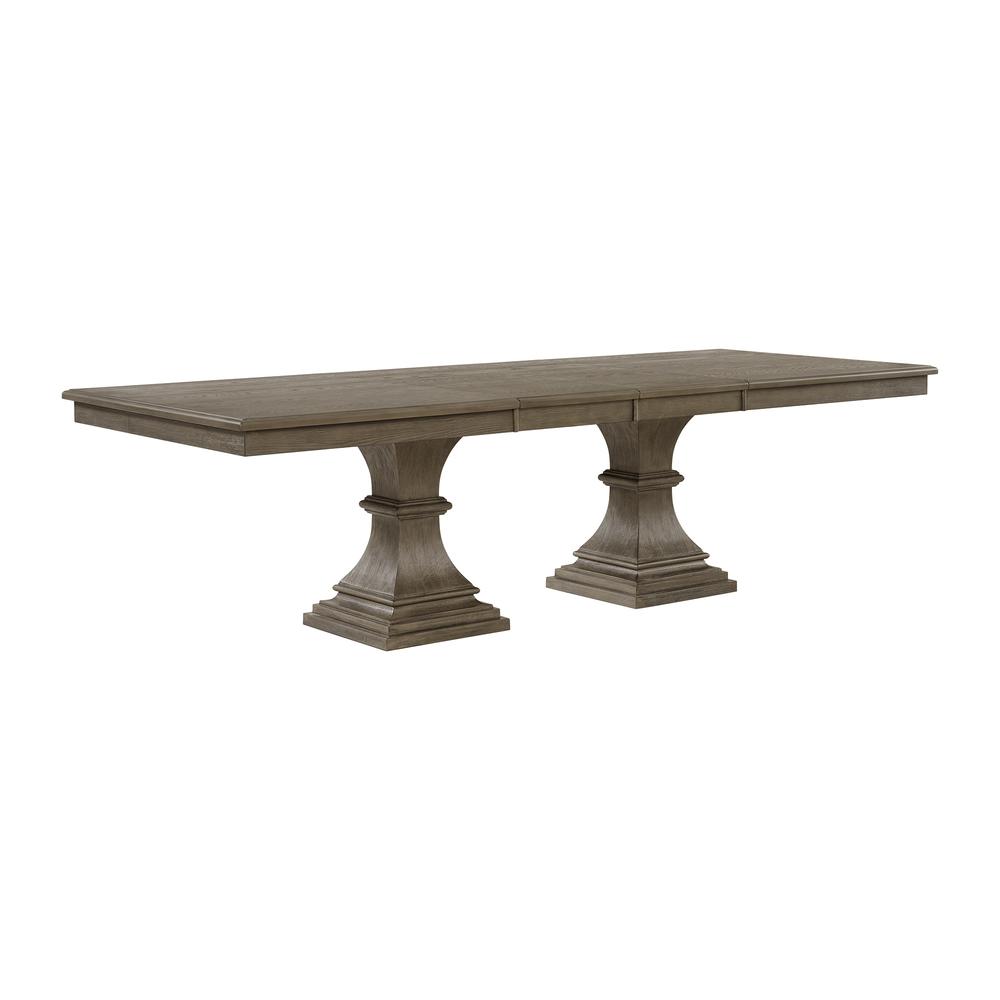 Royale  Rectangular Dining Table with 18" Leaf in Grey. Picture 1
