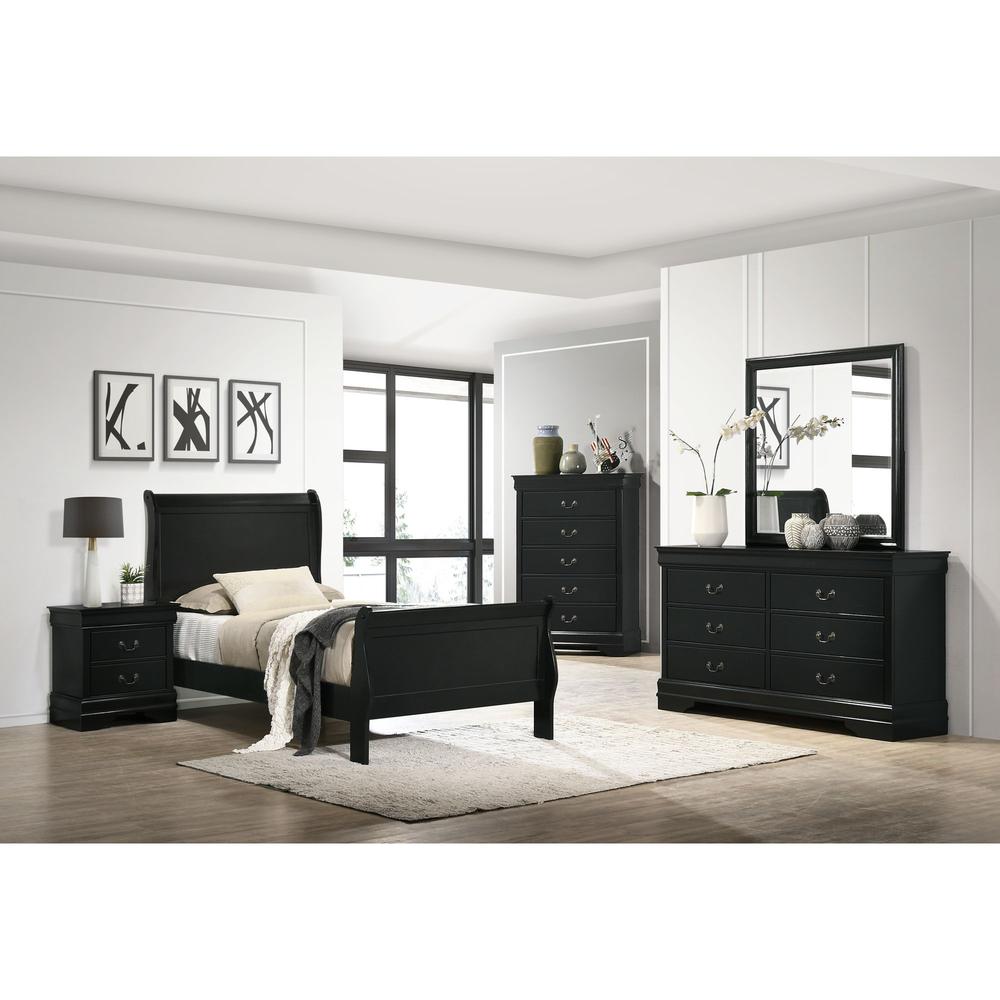 Picket House Furnishings Ellington Twin Panel 5PC Bedroom Set in Black. Picture 2
