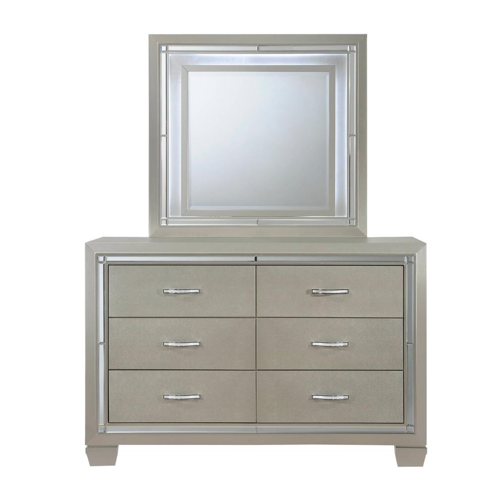 Glamour Youth Dresser & Mirror w/ LED Light Set. Picture 7