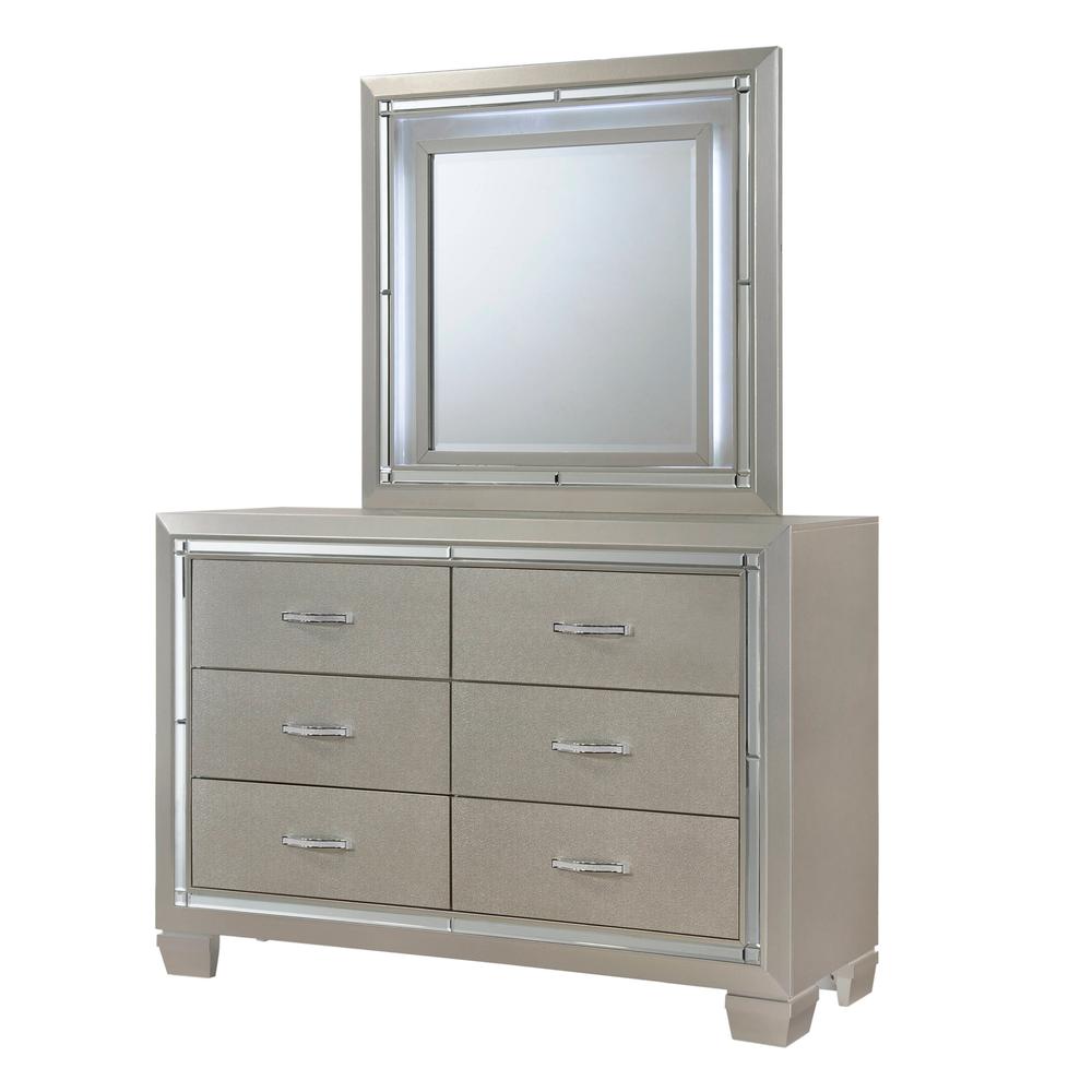 Glamour Youth Dresser & Mirror w/ LED Light Set. Picture 8