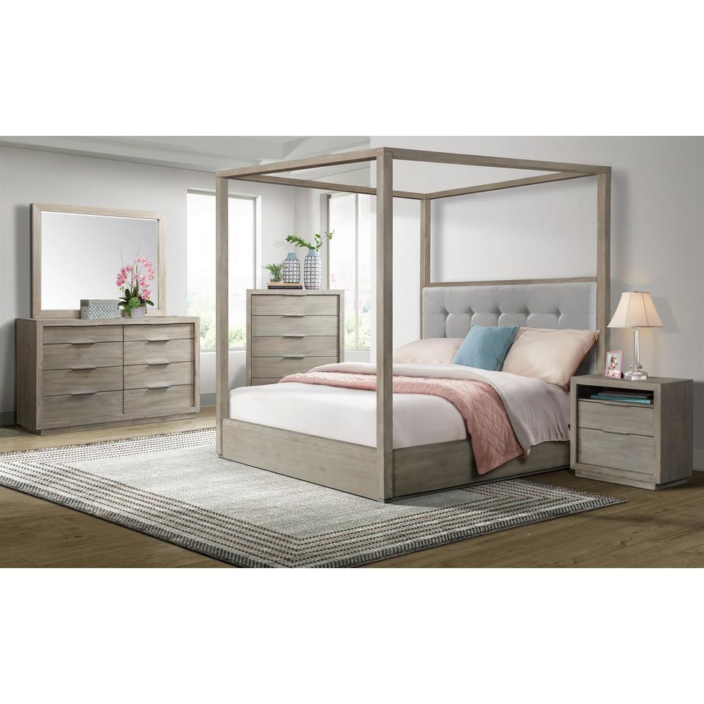Cadia  Queen Canopy Bed in Grey. Picture 4