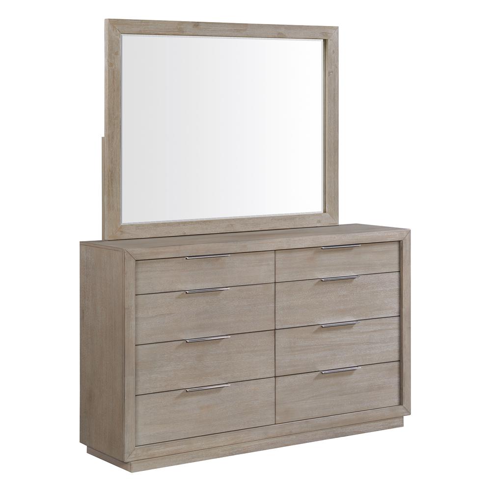 Cadia Dresser & Mirror Set in Grey. Picture 1