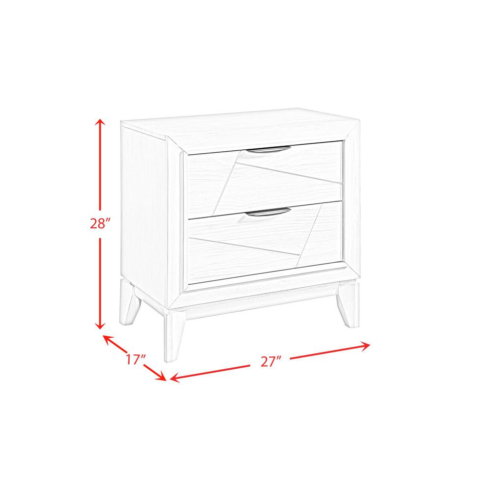 Parell Nightstand w/ USB in White. Picture 3
