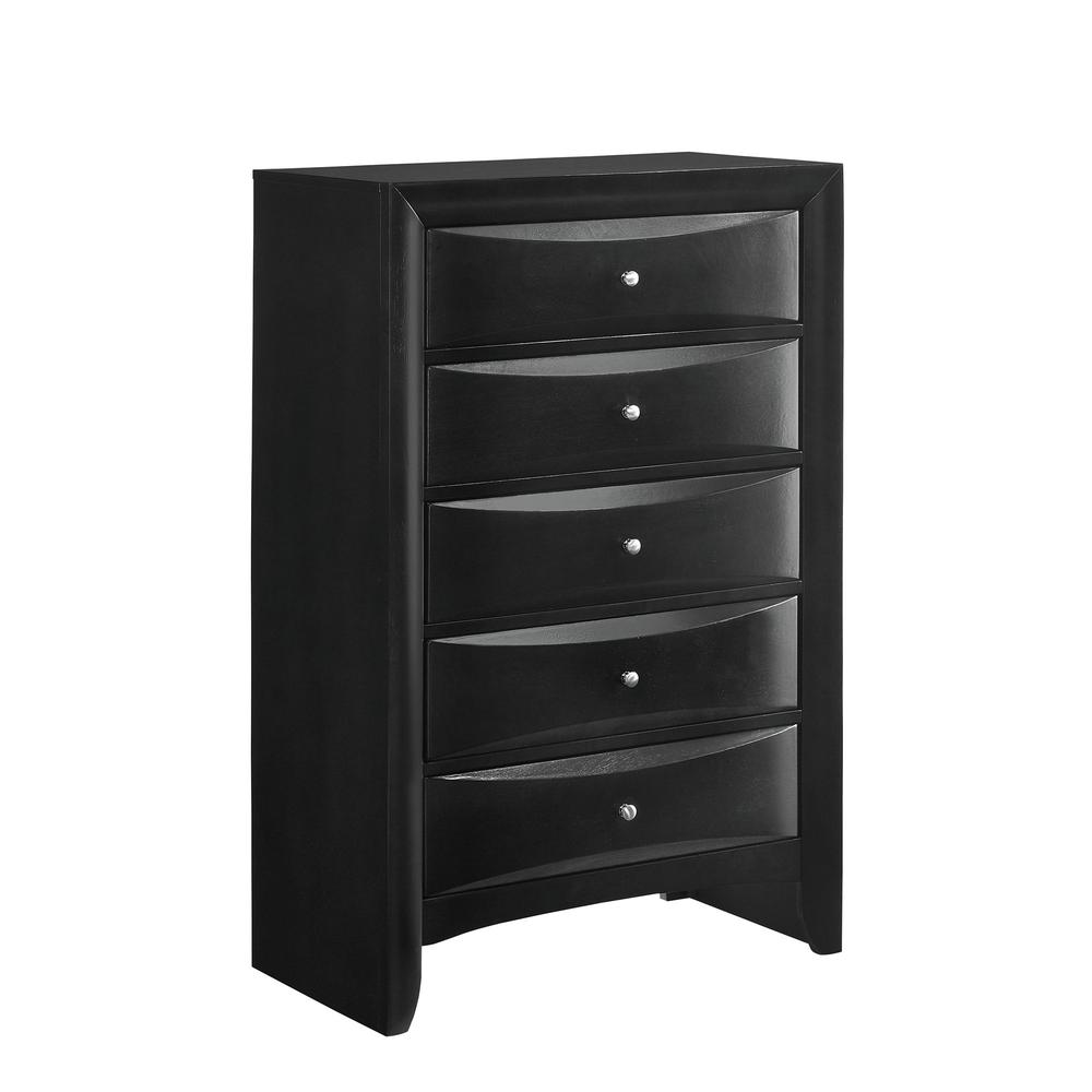 Dana 5-Drawer Chest in Black. Picture 1