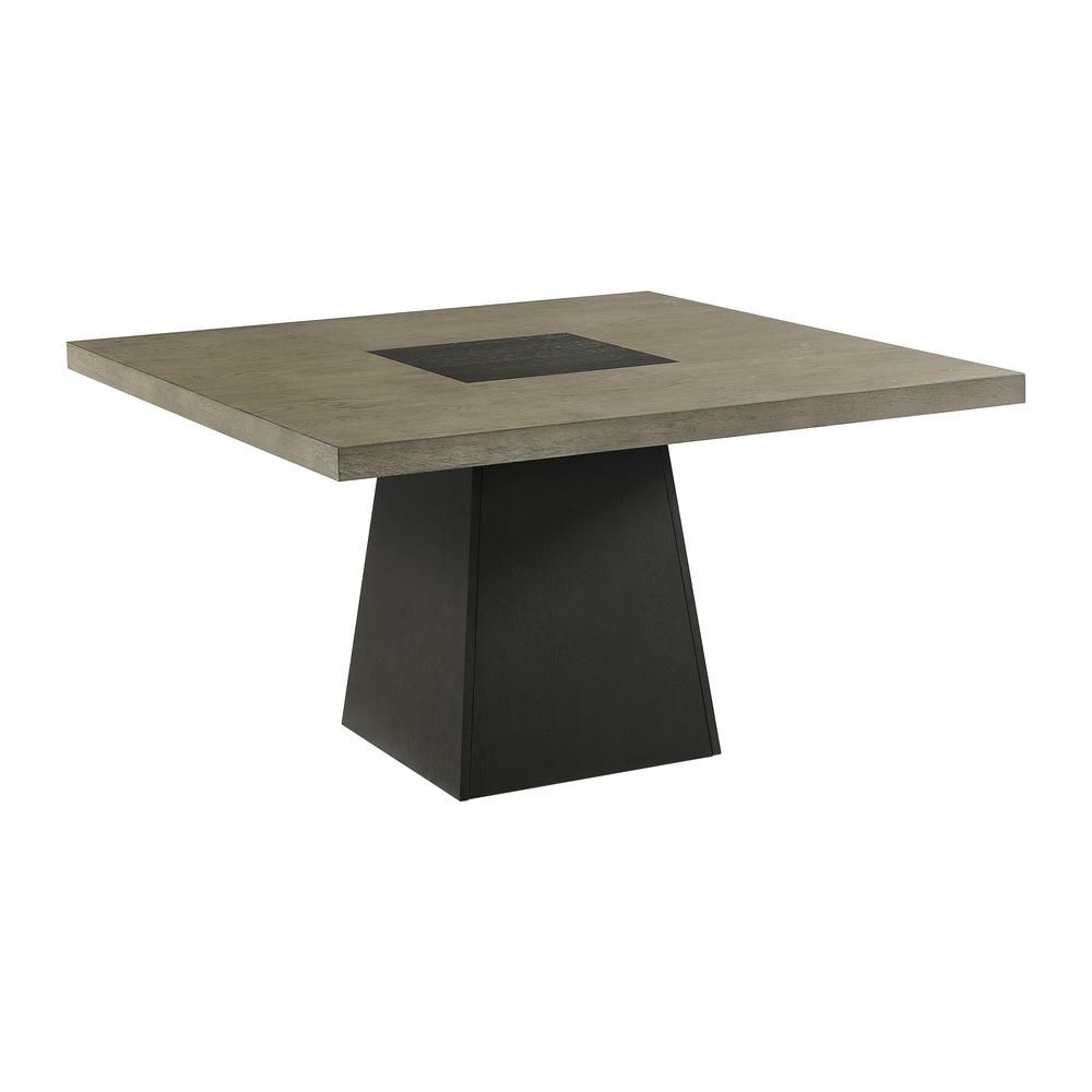 Rizzo Square Dining Table in Grey and Dark Espresso. Picture 1