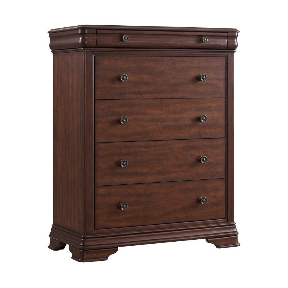 Stark 5-Drawer Chest in Cherry. Picture 1