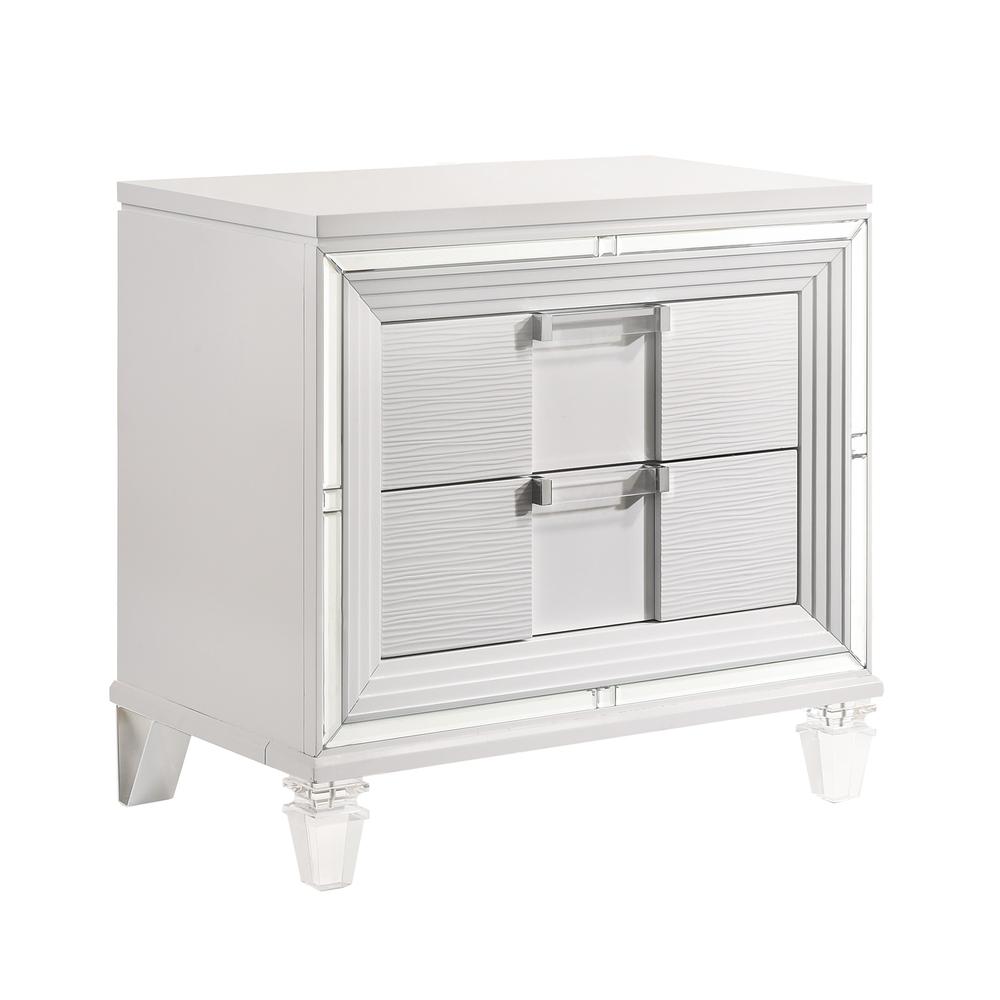 Picket House Furnishings Charlotte 2-Drawer Nightstand w/ USB in White. Picture 2