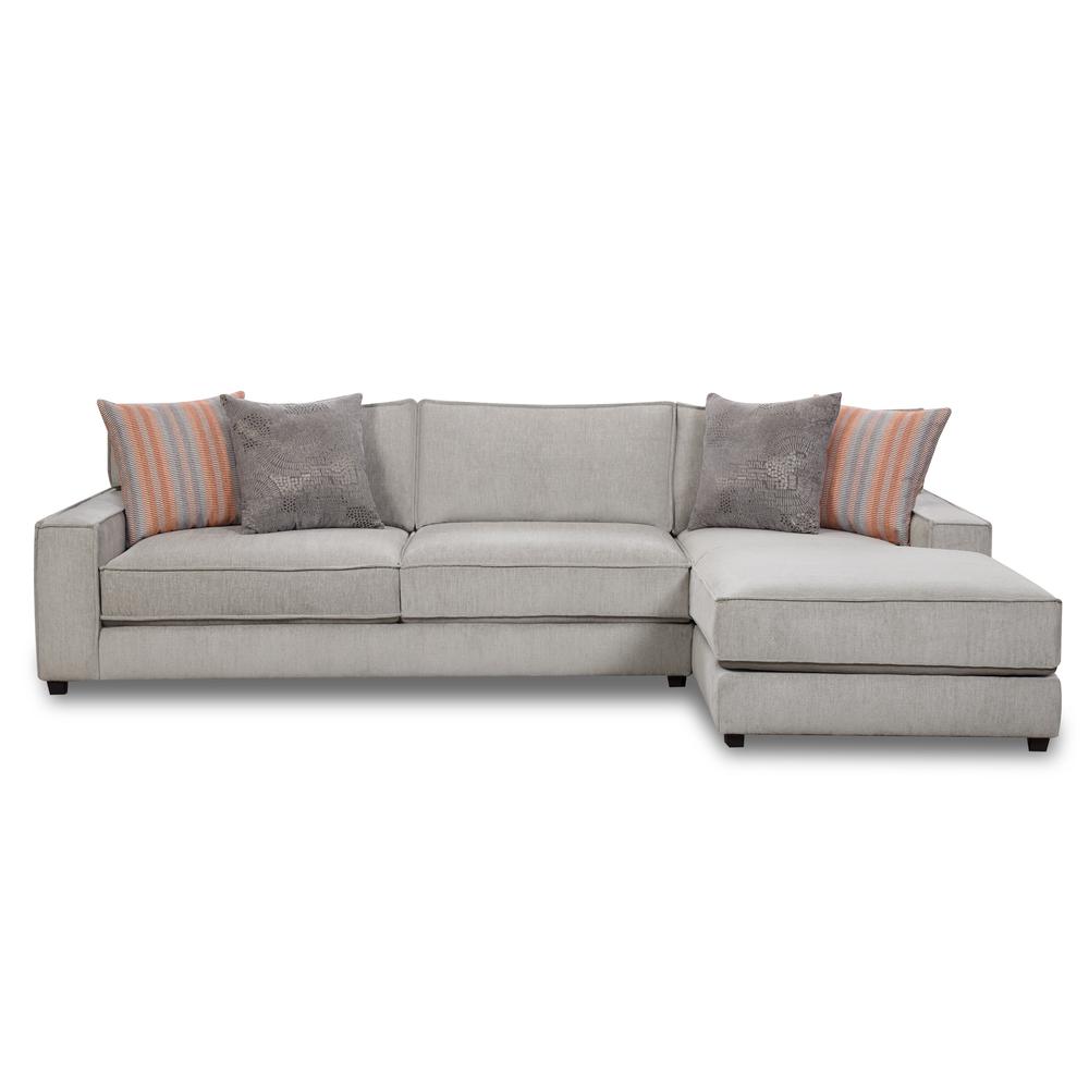 Evelyn 2PC Sectional with RHF Chaise in Candor Ash and 4 Pillows. Picture 2