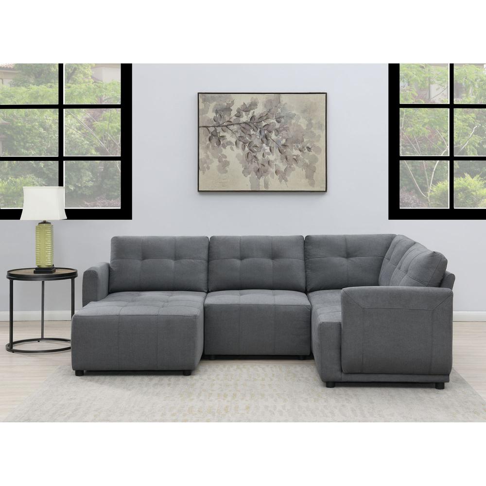 Picket House Furnishings Gianni Modular Sectional Corner in Charcoal. Picture 2