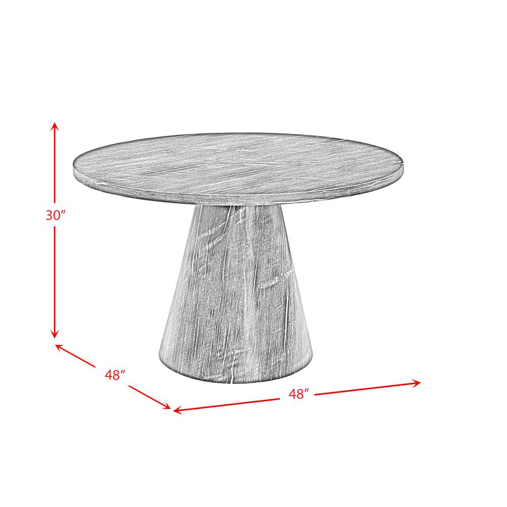 Odette White Round Dining Table Complete in White. Picture 2