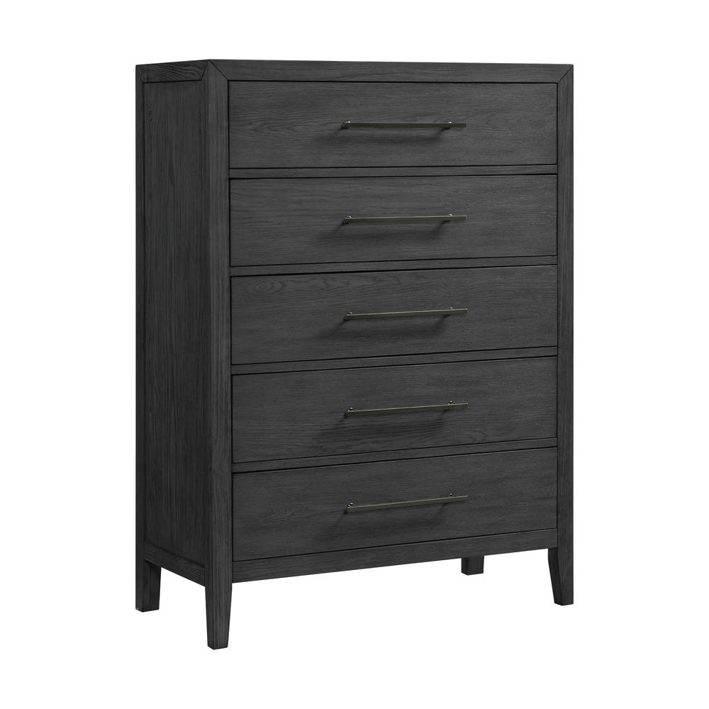 Armes 5-Drawer Chest in Black. Picture 1