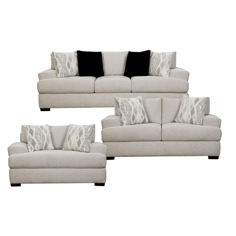 Picket House Furnishings Rowan 3PC Living Room Set in Fentasy Silver. Picture 1