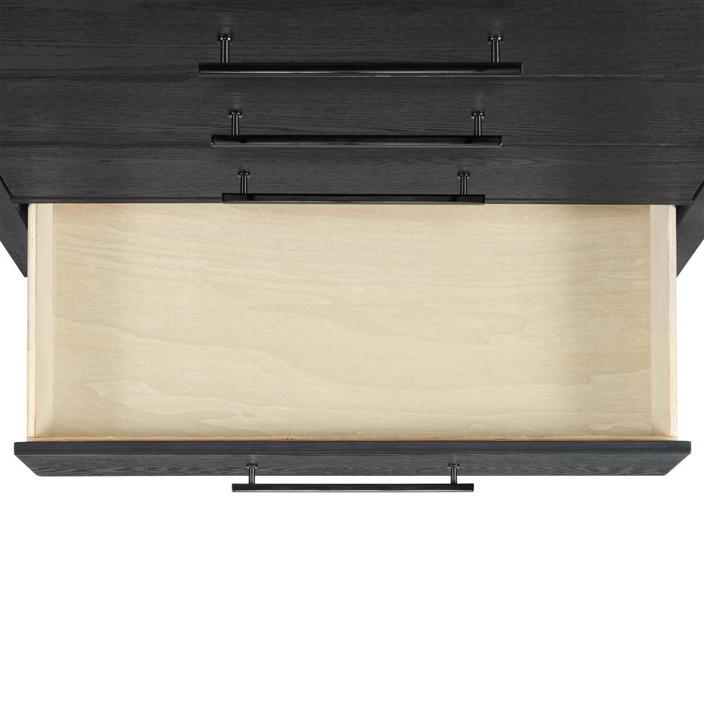 Armes 3-Drawer Nightstand in Black. Picture 6