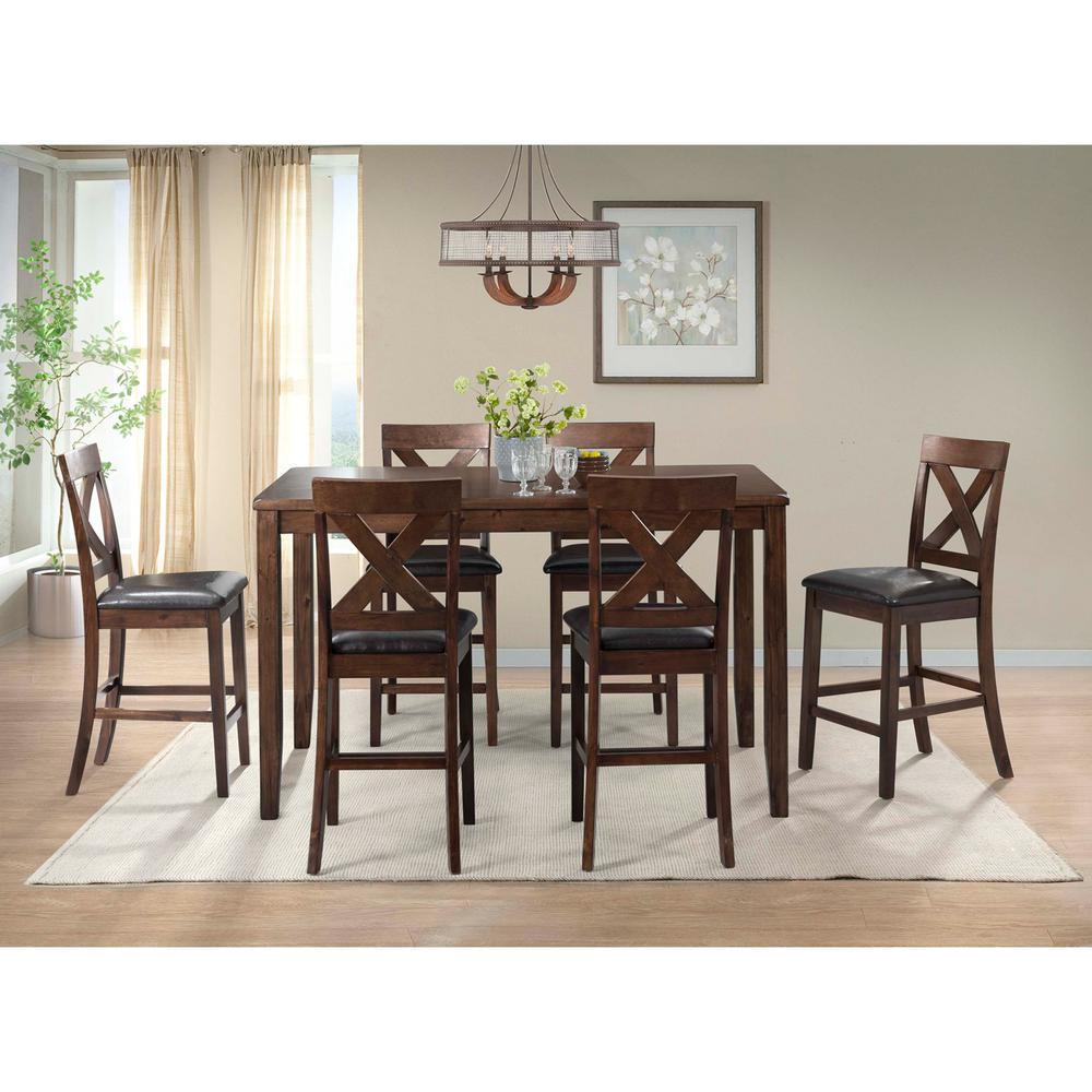 Picket House Furnishings Alexa Counter Height Side Chair Set in Cherry. Picture 2