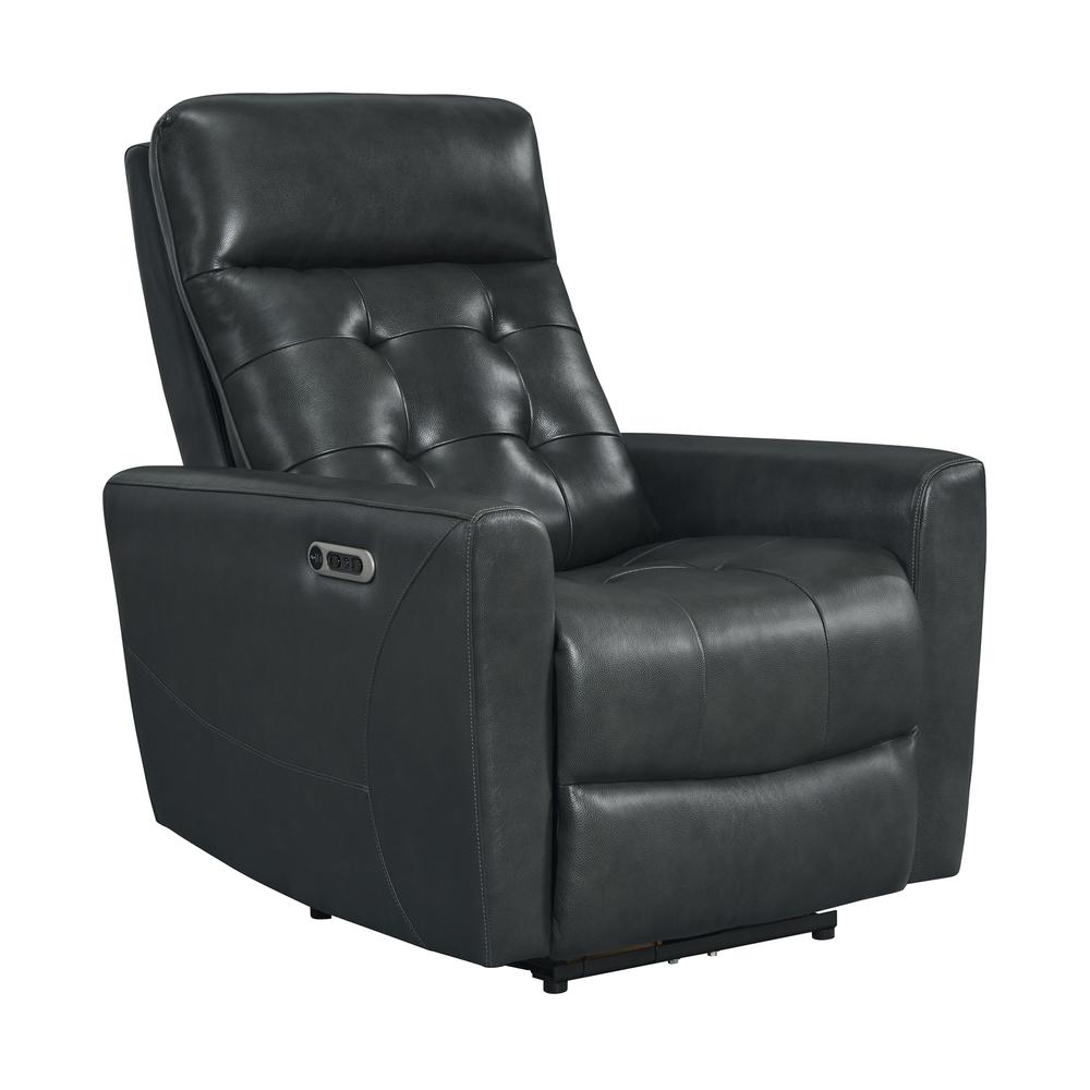 Astro Power Recliner with Power Headrest & USB in Jazz Charcoal. Picture 1