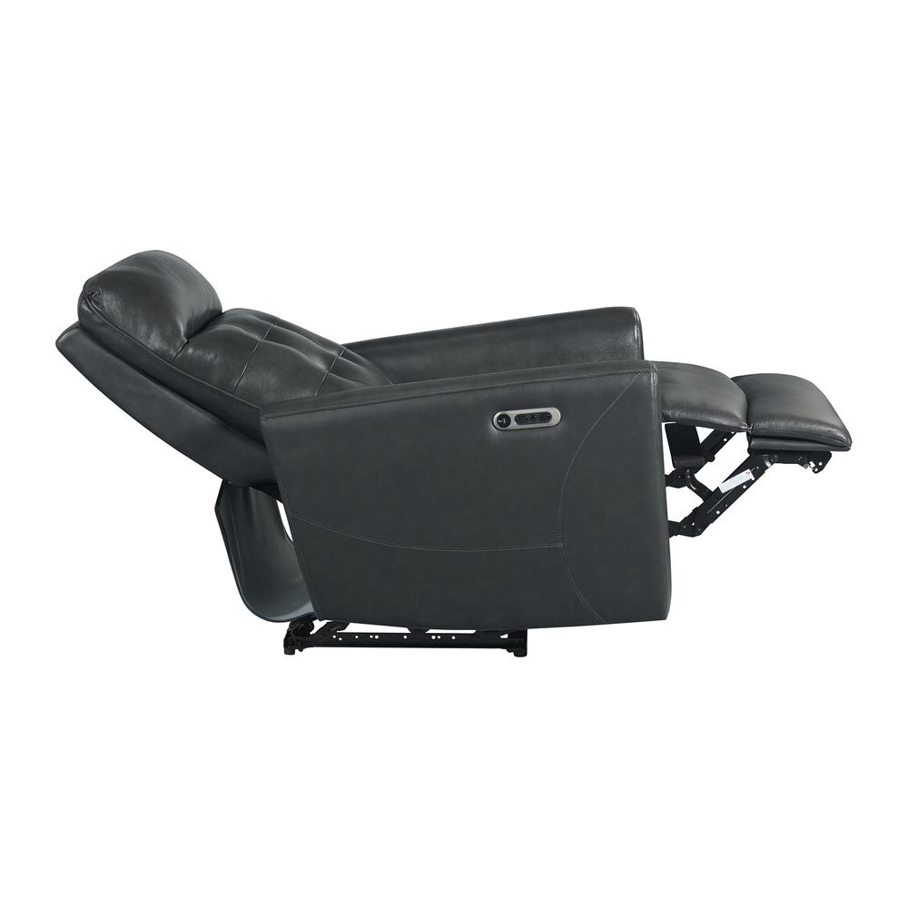 Astro Power Recliner with Power Headrest & USB in Jazz Charcoal. Picture 4