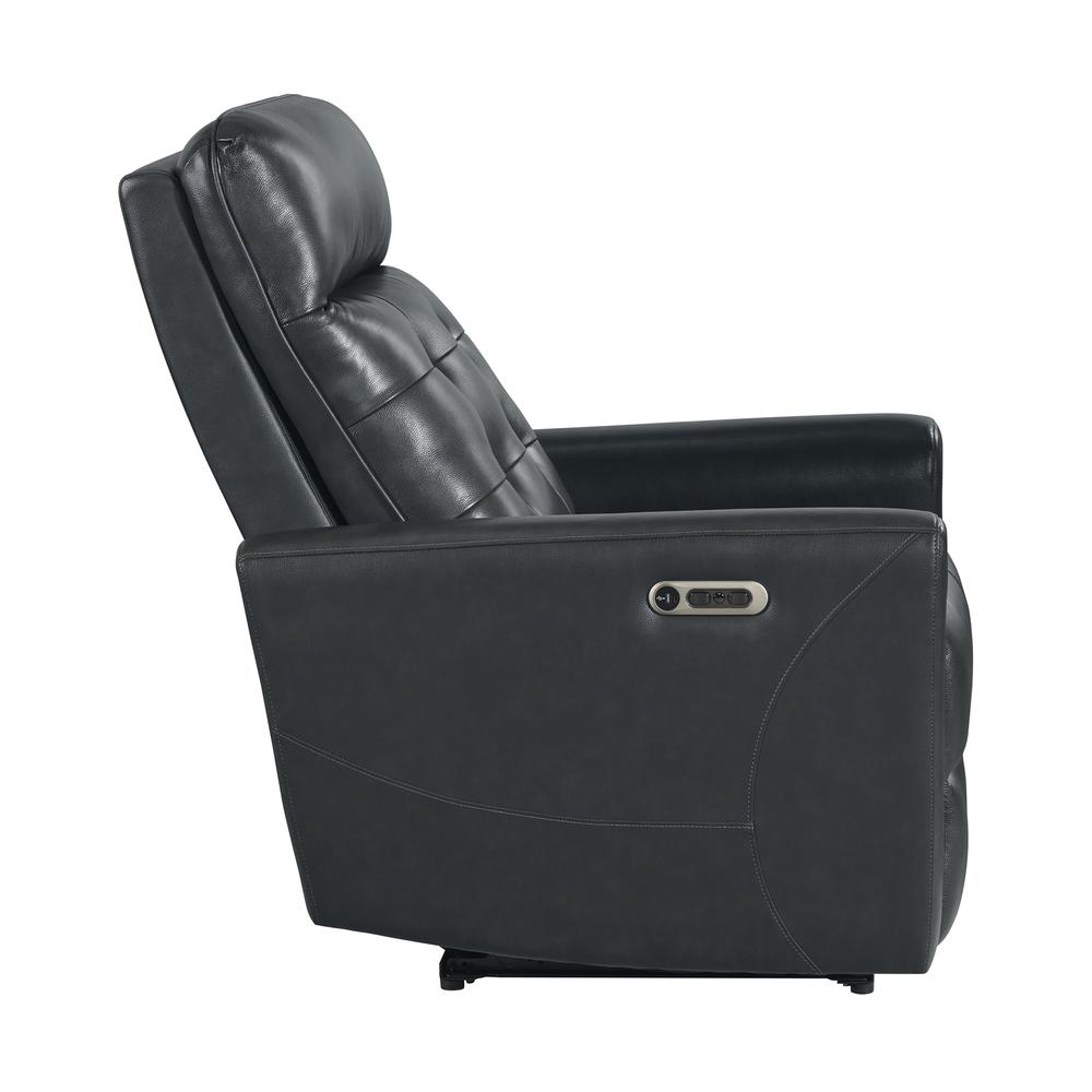 Astro Power Recliner with Power Headrest & USB in Jazz Charcoal. Picture 3