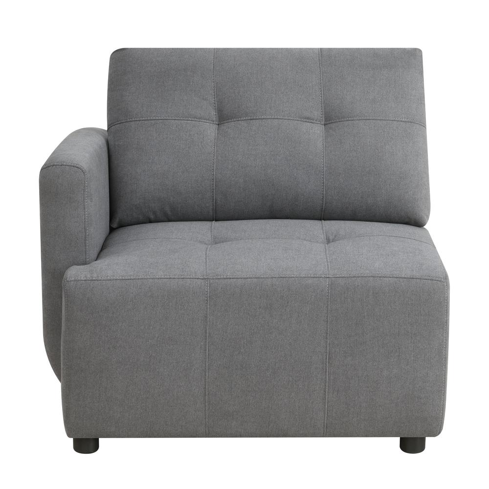 Picket House Furnishings Gianni Modular Left Hand Facing Chair with Pillow in Charcoal. Picture 4