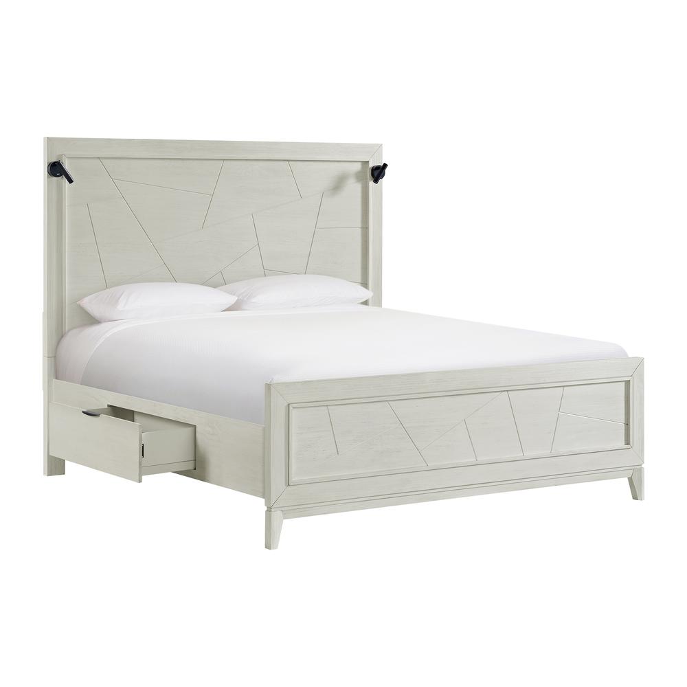Parell King Bed w/ Storage in White. Picture 3