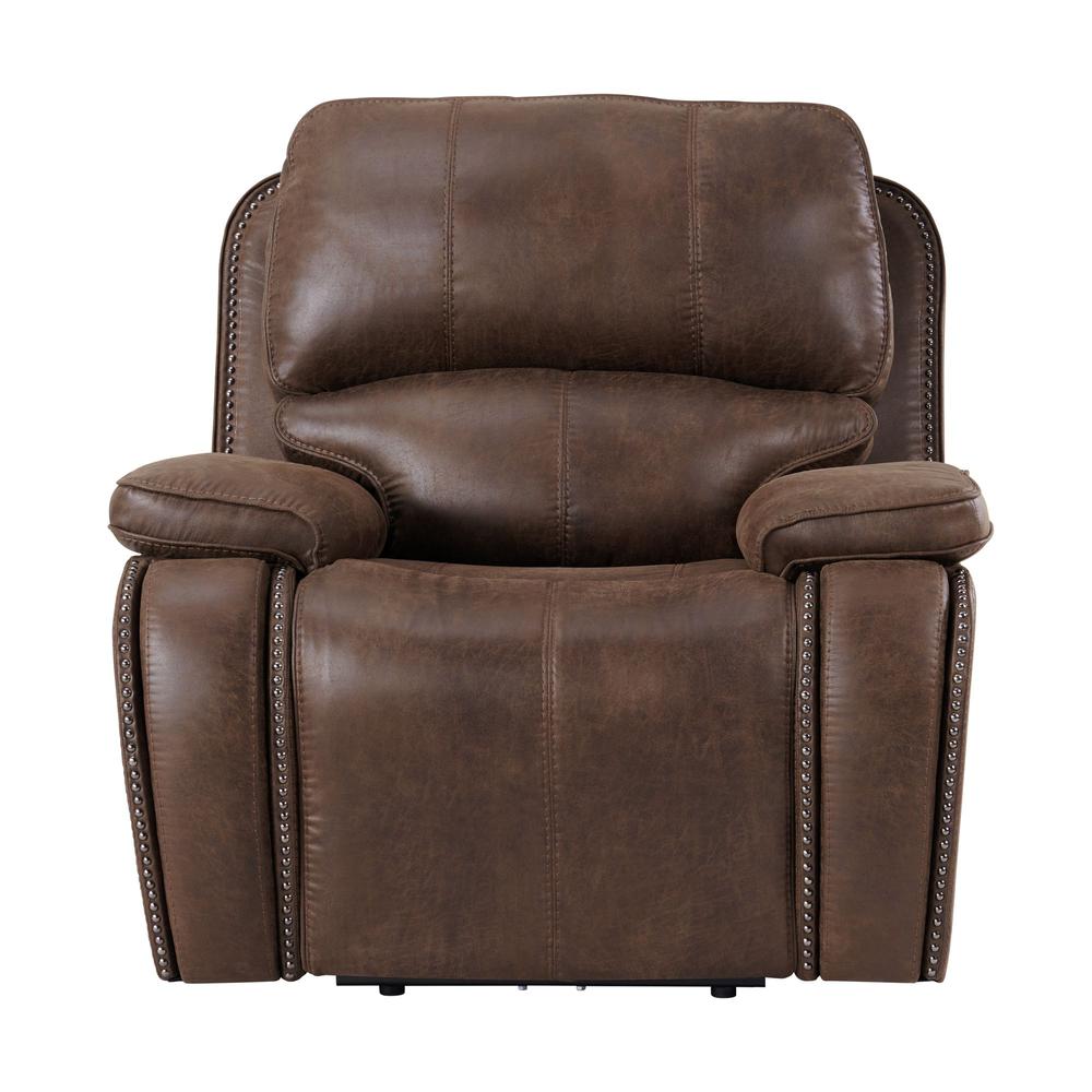 Grover Power Motion Recliner with Power Head Recliner in Heritage Brown. Picture 4