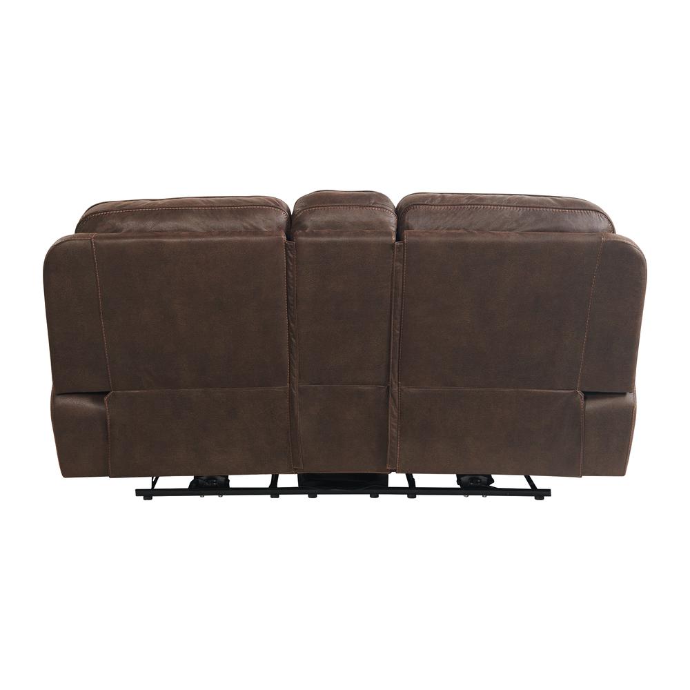Grover Power Motion Loveseat with Power Headrest & Console in Heritage Coffee. Picture 5