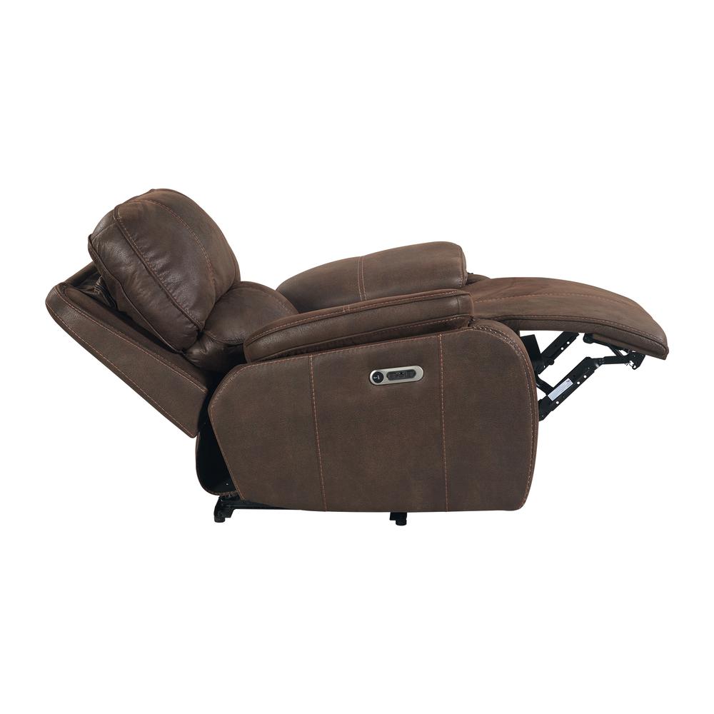 Grover Power Motion Recliner with Power Head Recliner in Heritage Coffee. Picture 3