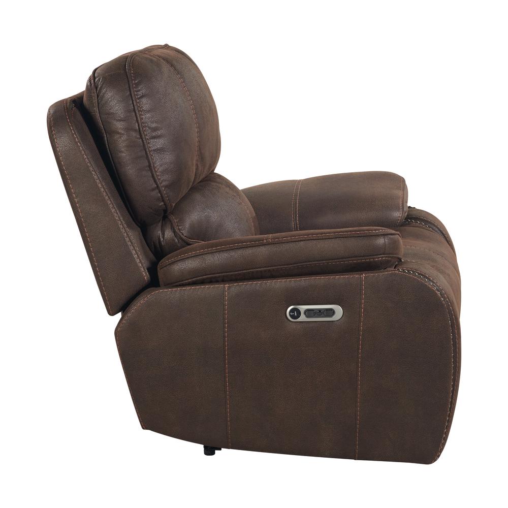 Grover Power Motion Recliner with Power Head Recliner in Heritage Coffee. Picture 2