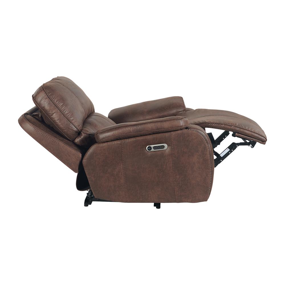 Grover Power Motion Recliner with Power Head Recliner in Heritage Brown. Picture 6
