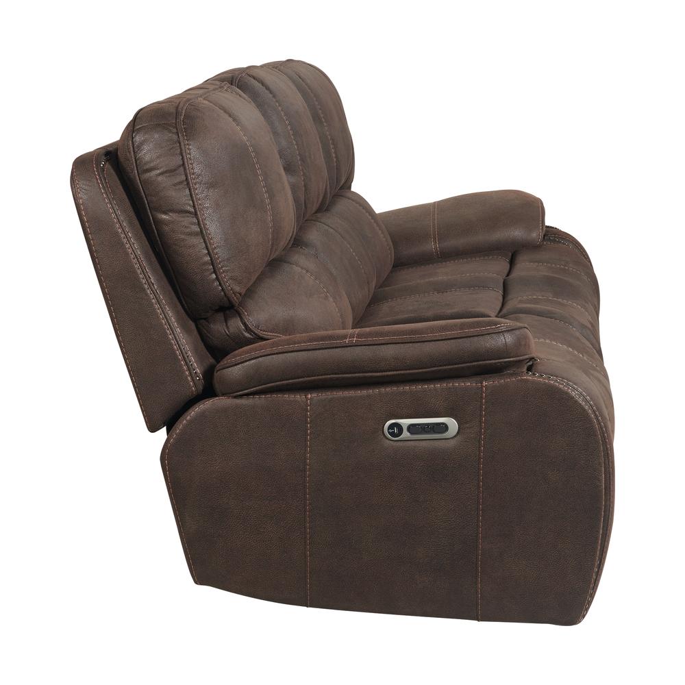 Grover Power Motion Sofa with Power Headrest in Heritage Coffee. Picture 3