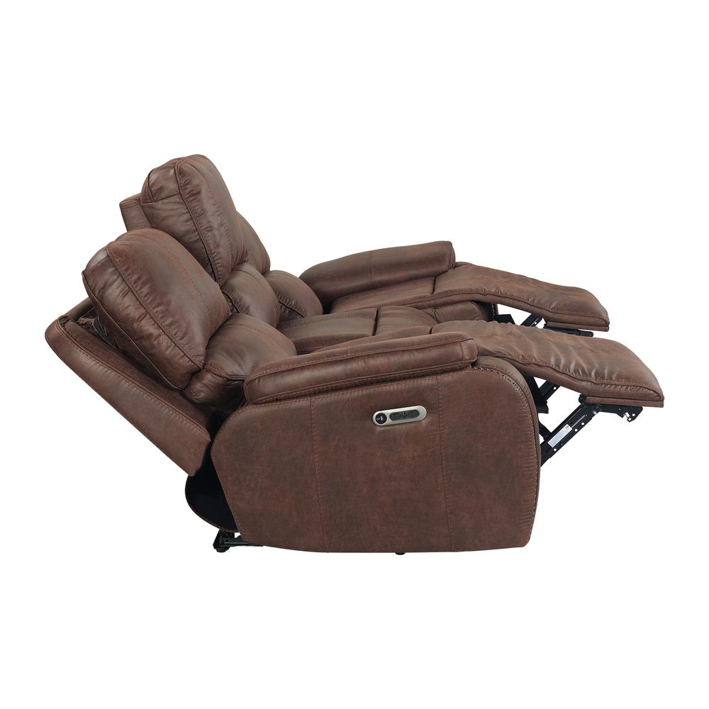 Grover Power Motion Sofa with Power Motion Head Recliner in Heritage Brown. Picture 7