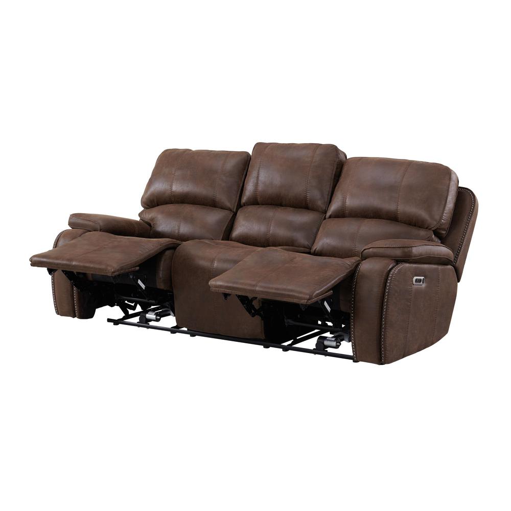 Grover Power Motion Sofa with Power Motion Head Recliner in Heritage Brown. Picture 3