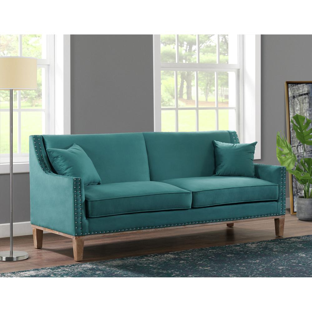 Picket House Furnishings Aster Sofa in Teal. Picture 2
