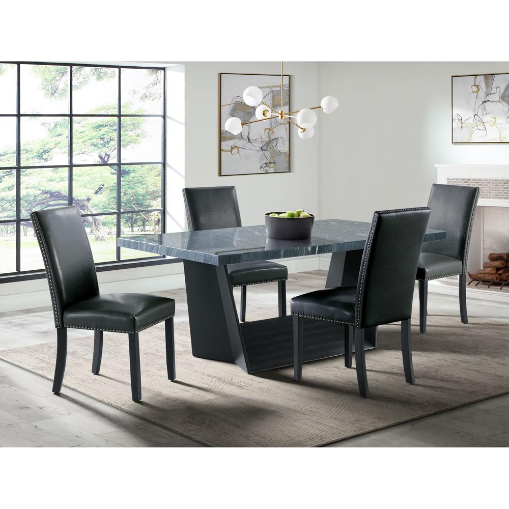 Dillon 5PC Dining Set in Dark - Table & Four Meridian Black Chairs. Picture 13