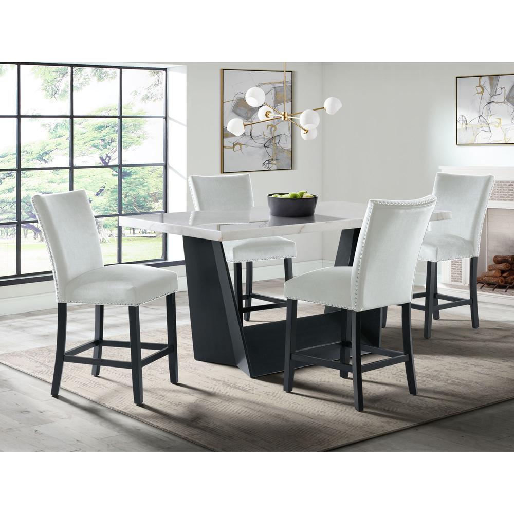 Dillon 5PC Counter Height Dining Set in White. Picture 13