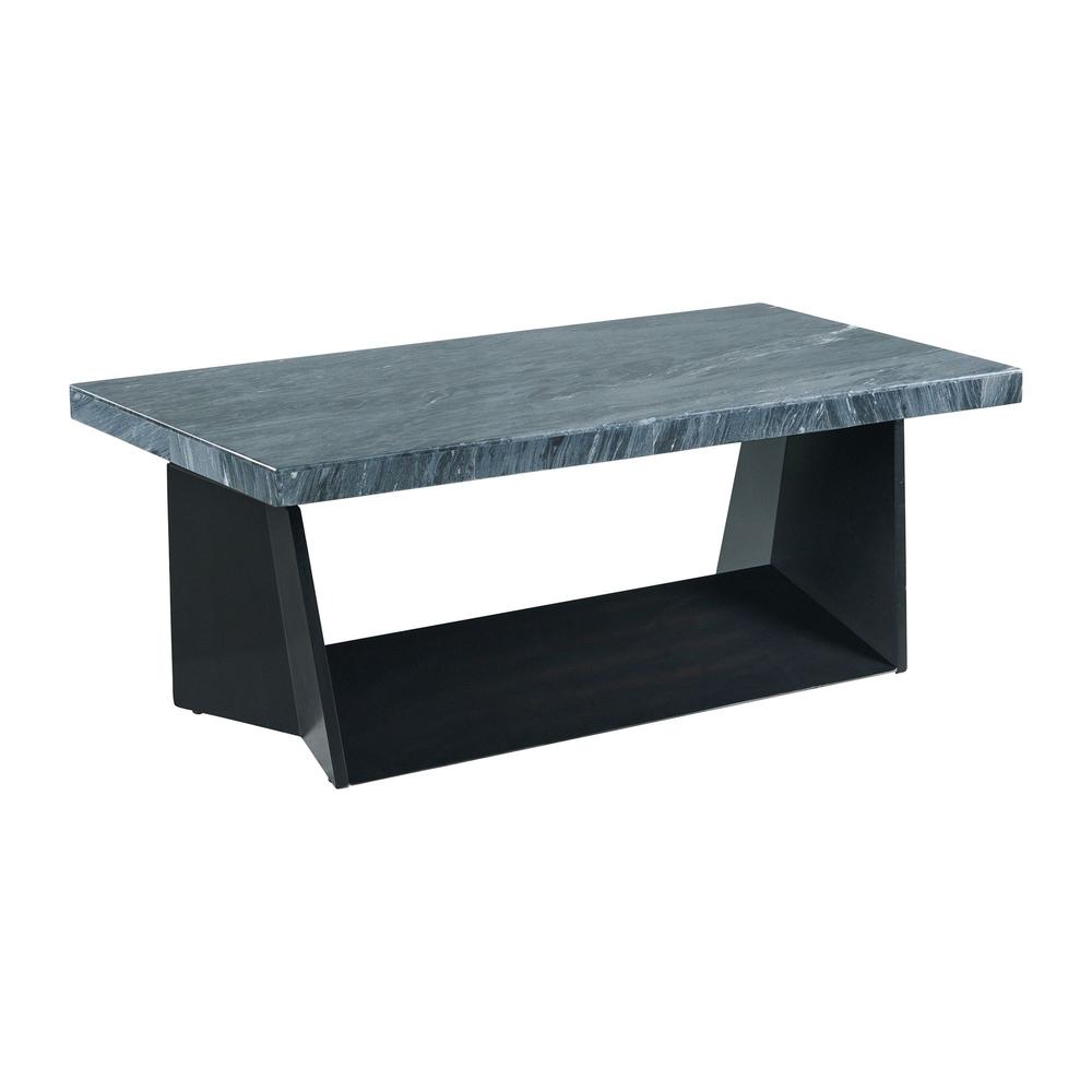 Picket House Furnishings Tobias Coffee Table with Dark Marble Top. Picture 1