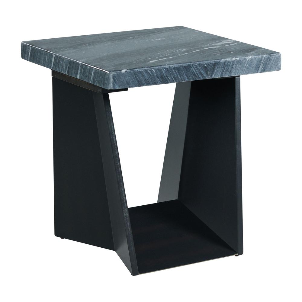 Picket House Furnishings Tobias End Table with Dark Marble Top. Picture 1