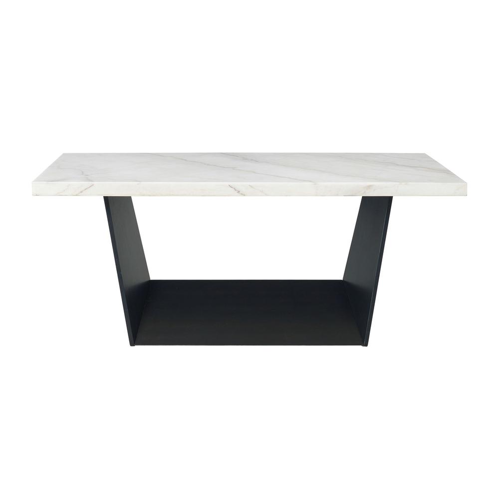 Dillon Standard Height Marble Table in White. Picture 2