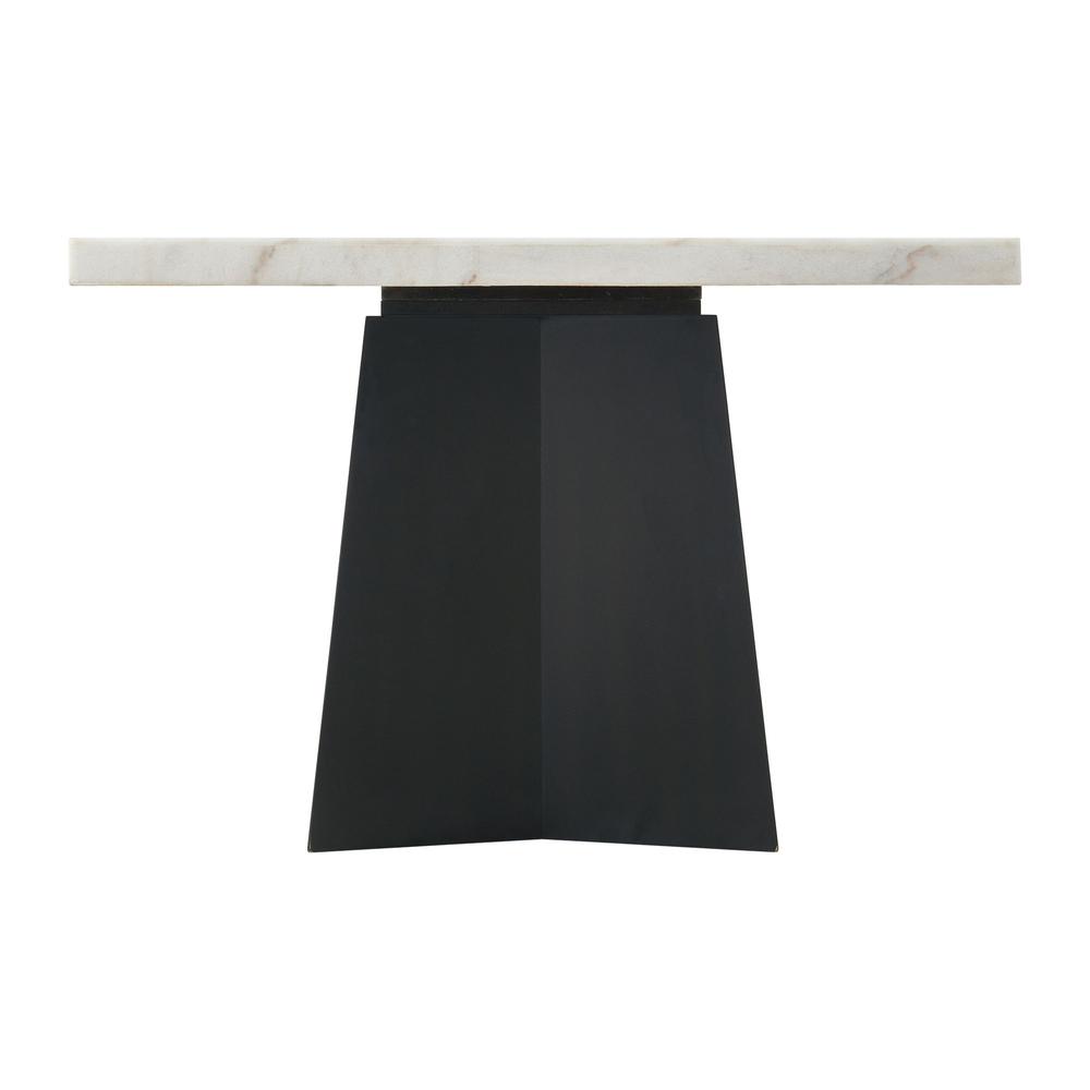 Dillon Standard Height Marble Table in White. Picture 3