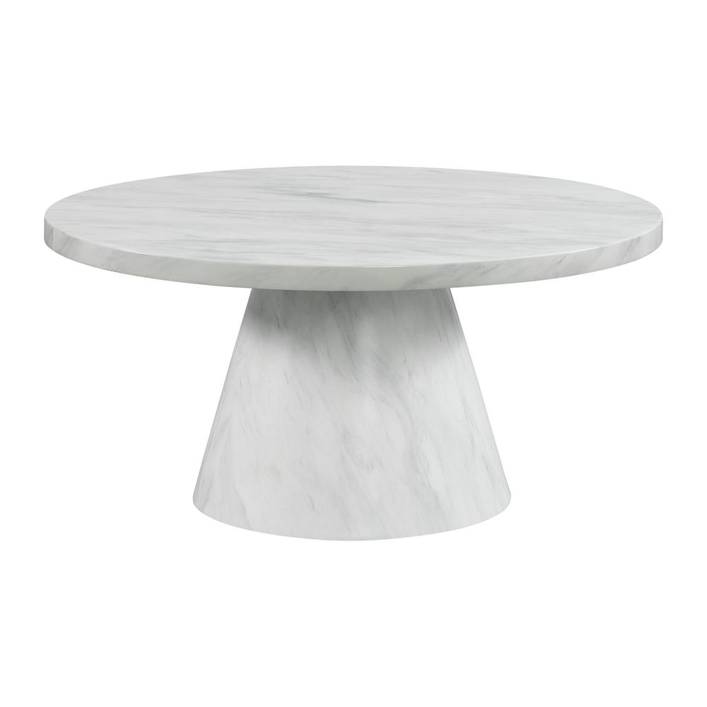 Odette Round Occasional Coffee Table Complete in White. Picture 1
