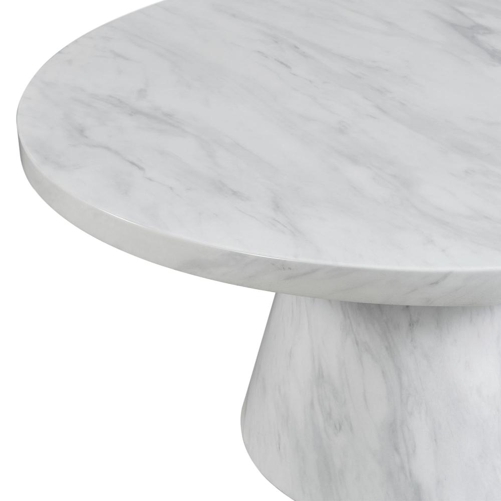 Odette Round Occasional Coffee Table Complete in White. Picture 3