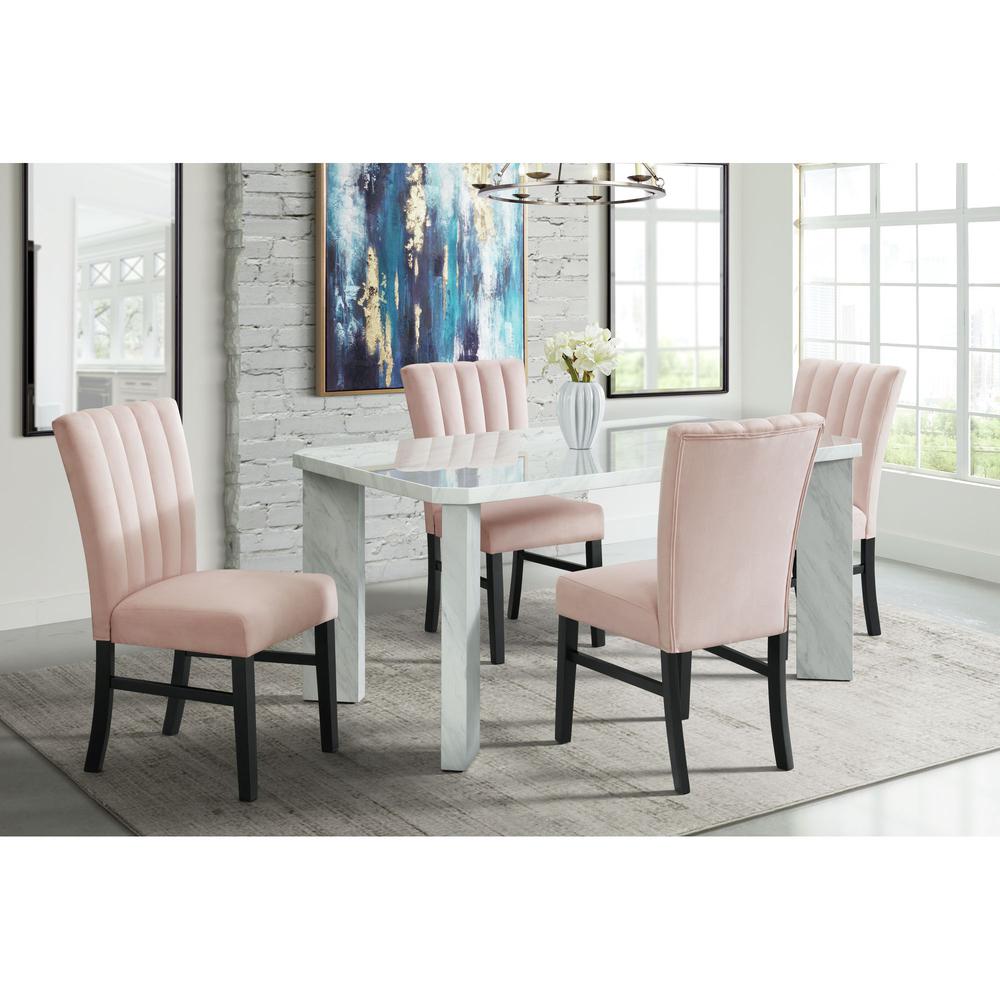 Odette Side Chair in Pink Velvet (2 Per Pack). Picture 11